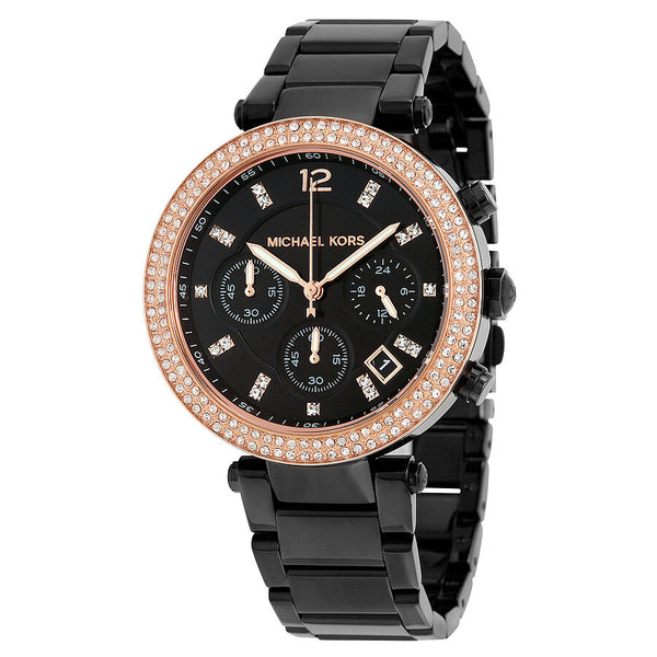 Michael Kors Parker Chronograph Black Dial Ladies Watch MK5885 - Big Daddy Jewelry