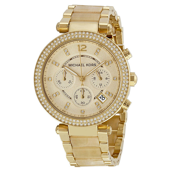 Michael Kors Parker Chronograph Champagne Dial Ladies Watch #MK5632 - Big Daddy Jewelry