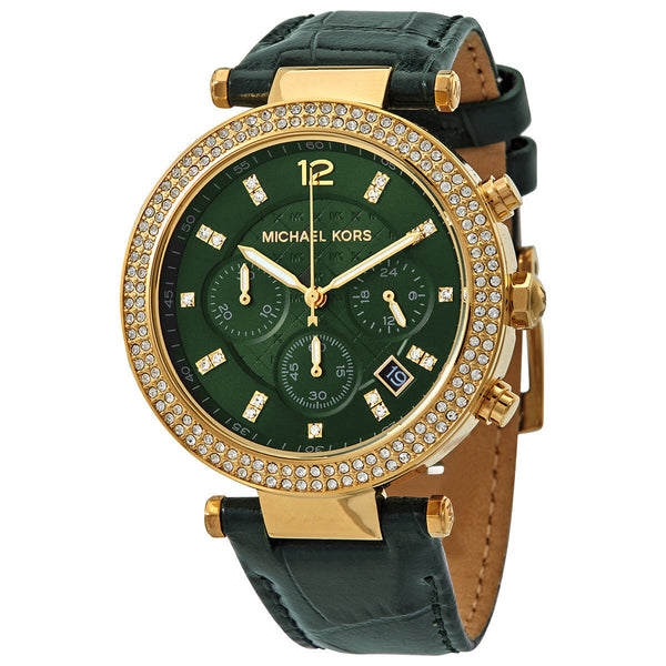 Michael Kors Parker Chronograph Quartz Crystal Green Dial Ladies Watch MK6985 - Big Daddy Jewelry