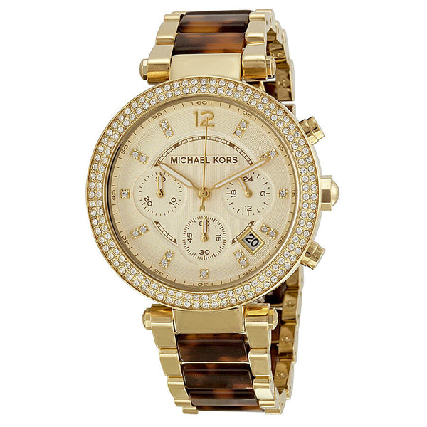 Michael Kors Parker Chronograph Gold Dial Ladies Watch #MK5688 - Big Daddy Jewelry