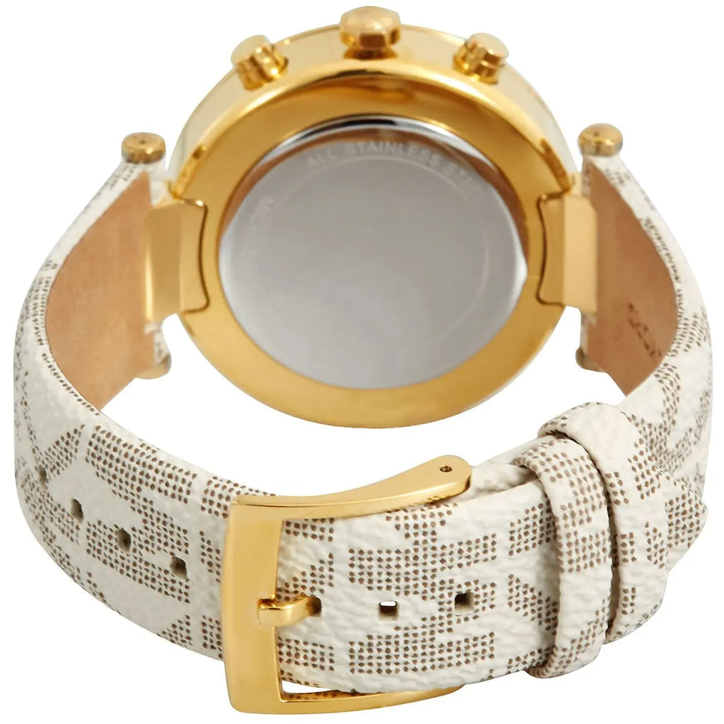 Michael Kors Parker Chronograph White Dial White Leather Strap Watch For Women - MK6916 mk6916 - Image 5