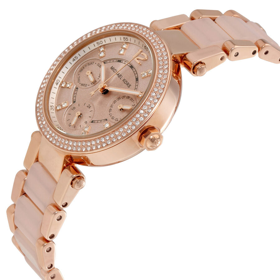 Michael Kors Parker Mini Multi-Function Rose Dial Ladies Watch MK6110