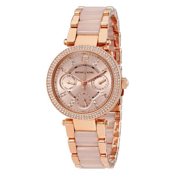 Michael Kors Parker Mini Multi-Function Rose Dial Ladies Watch #MK6110 - Big Daddy Jewelry