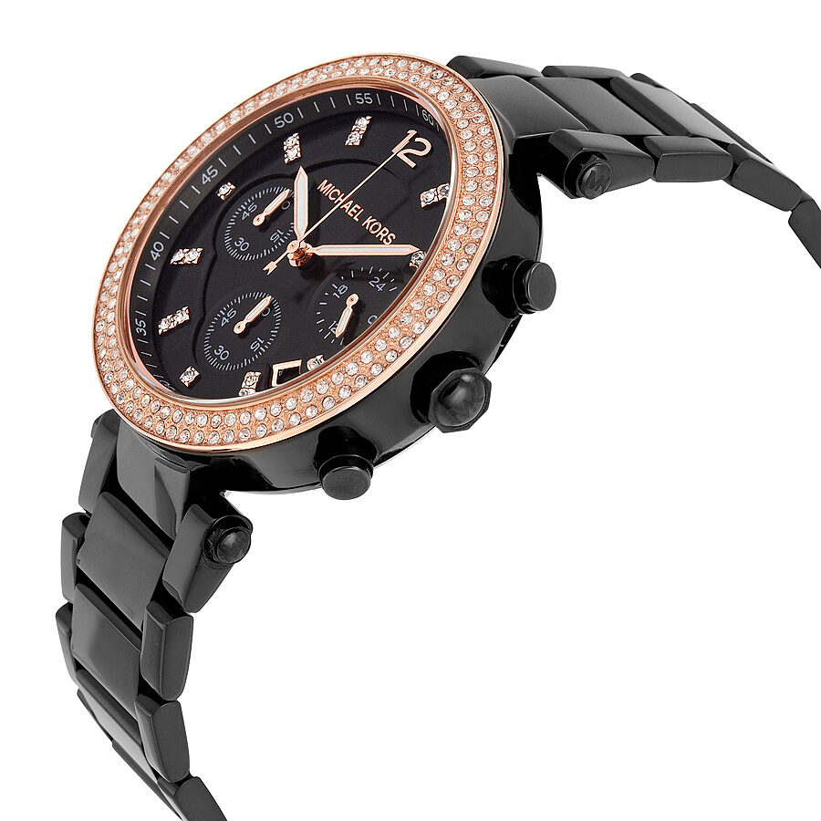 Michael Kors Parker Chronograph Black Dial Ladies Watch MK5885
