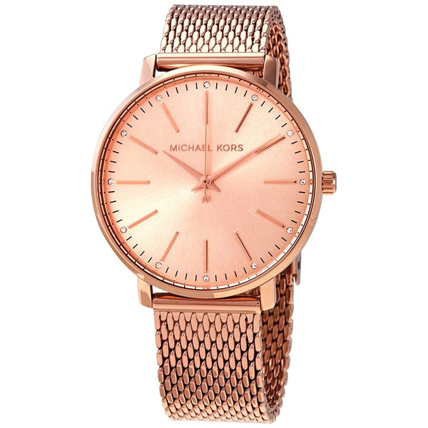 Michael Kors Pyper Quartz Crystal Rose Gold Dial Ladies Watch MK4340 - Big Daddy Jewelry