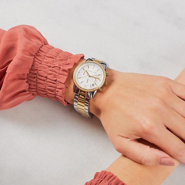Michael Kors Ritz Chronograph Crystal White Dial Ladies Watch MK6474 - Watch