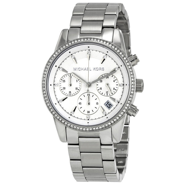 Michael Kors Ritz Chronograph White Dial Ladies Watch MK6428 - Big Daddy Jewelry
