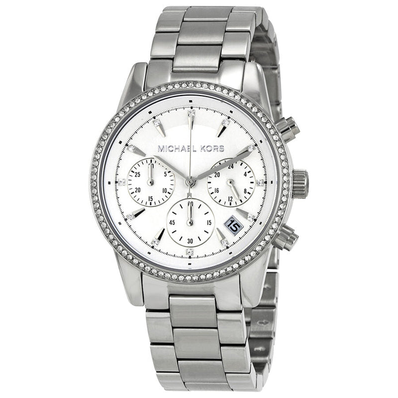 Michael Kors Ritz Chronograph White Dial Ladies Watch MK6428 - Big Daddy Jewelry