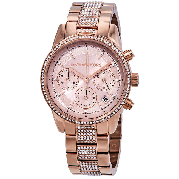 Michael Kors Ritz Pave Chronograph Crystal Ladies Watch MK6485 - Big Daddy Jewelry