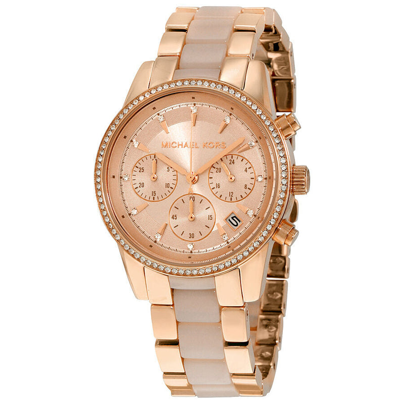 Michael Kors Ritz Quartz Chronograph Rose Dial Ladies Watch MK6307 - Big Daddy Jewelry