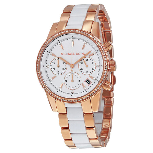 Michael Kors Ritz Quartz Chronograph White Dial Ladies Watch MK6324 - Big Daddy Jewelry