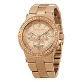 Michael Kors Rose Gold-tone Baguette Bezel Chronograph Ladies Watch MK5412 - Big Daddy Jewelry