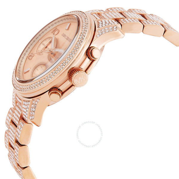 Michael Kors Runway Chronograph Quartz Crystal Rose Gold Dial Ladies Watch MK7481 - Big Daddy Jewelry #2