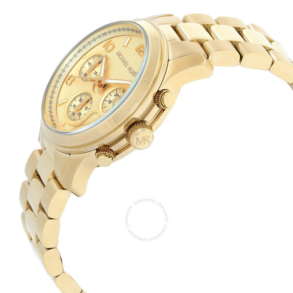 Michael Kors Runway Chronograph Quartz Gold Dial Ladies Watch MK7323 - Big Daddy Jewelry #2