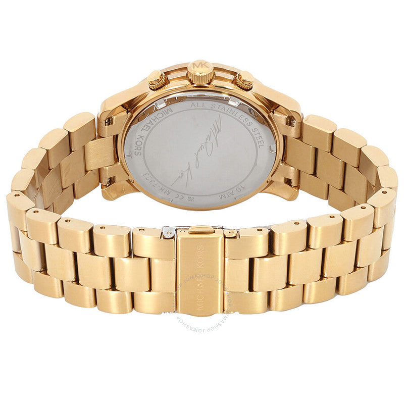 Michael Kors Runway Chronograph Quartz Gold Dial Ladies Watch MK7323 - Big Daddy Jewelry #3