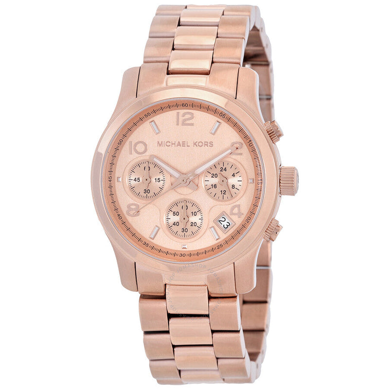Michael Kors Runway Chronograph Quartz Rose Gold Dial Watch MK7324 - Big Daddy Jewelry