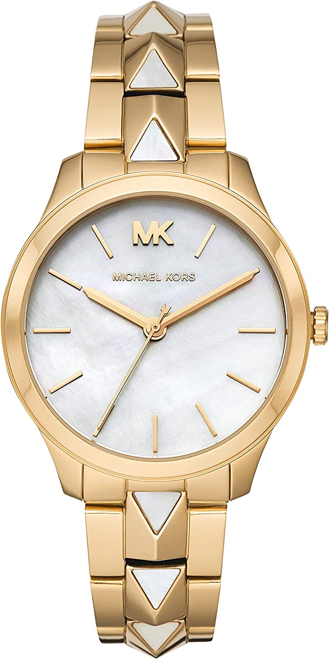 Michael Kors Runway Mercer  White Dial Gold Women's Watch - MK6689