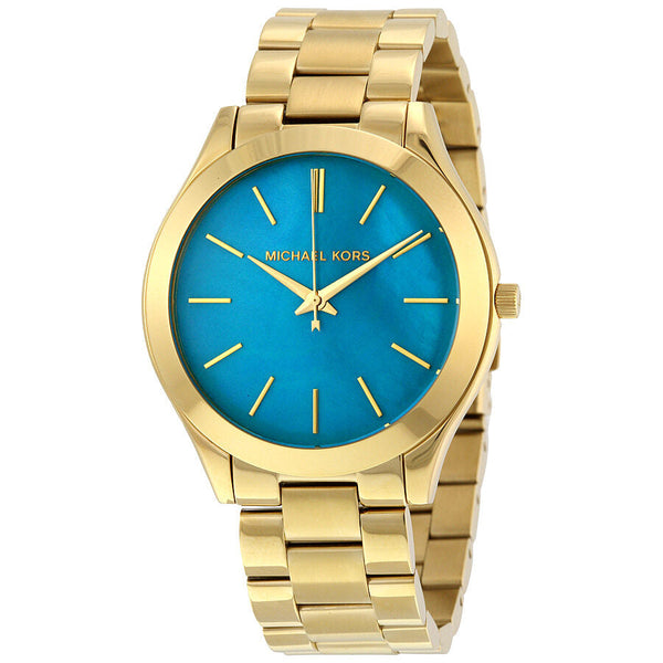 Michael Kors Slim Runway Blue Mother of Pearl Dial Ladies Watch MK3492 - Big Daddy Jewelry