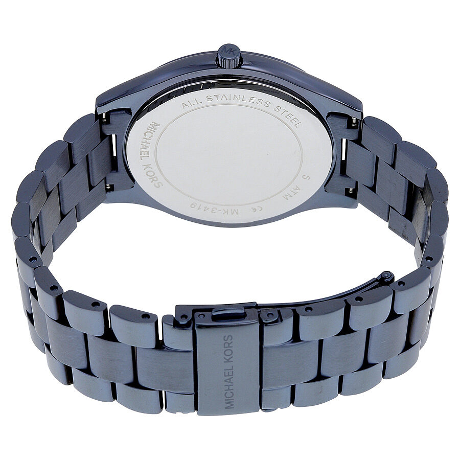 Michael Kors Slim Runway Blue Dial Blue Ion-plated Ladies Watch MK3419
