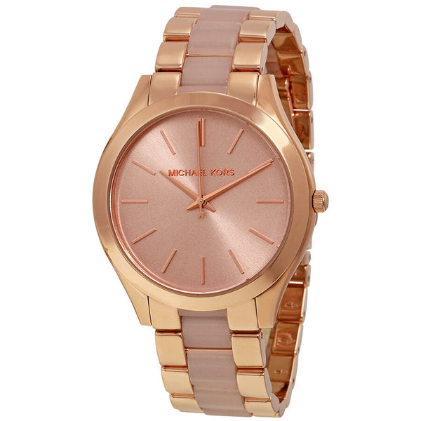 Michael Kors Slim Runway Rose Dial Rose Gold-tone Ladies Watch #MK4294 - Big Daddy Jewelry