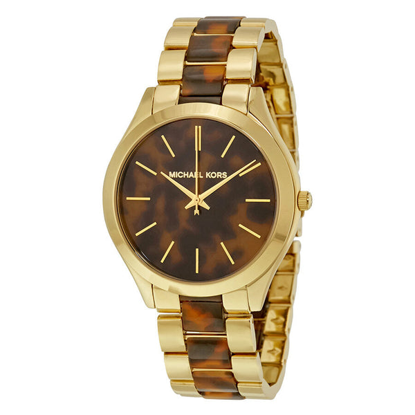 Michael Kors Slim Runway Tortoise-shell Dial Ladies Watch MK4284 - Big Daddy Jewelry