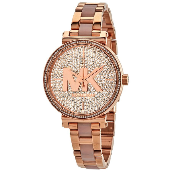 Michael Kors Sofie Quartz Crystal Rose Gold Dial Ladies Watch MK4336 - Big Daddy Jewelry