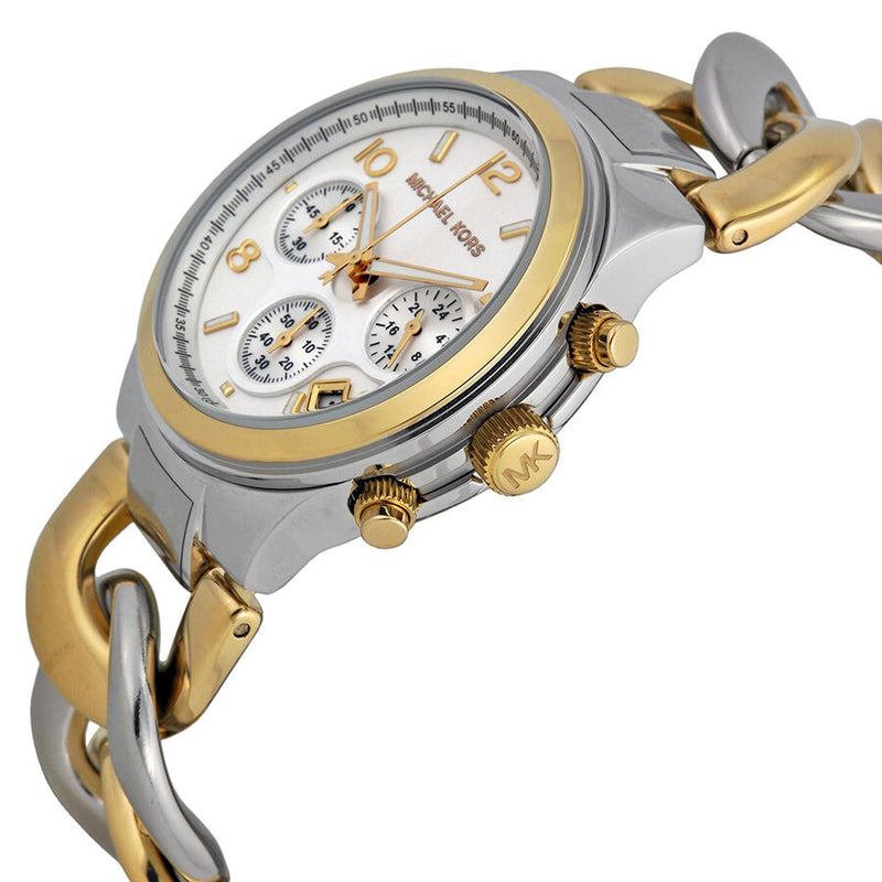 Michael Kors Twist Chain  Chronograph White Dial Ladies Watch MK3199 - Big Daddy Jewelry #2