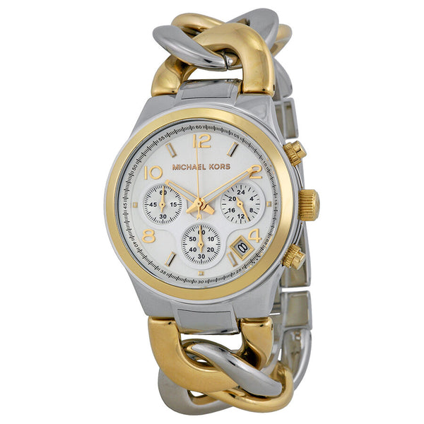 Michael Kors Twist Chain  Chronograph White Dial Ladies Watch MK3199 - Big Daddy Jewelry