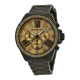 Michael Kors Wren Chronograph Crystal Pave Dial Black Ion-plated Ladies Watch MK5961 - Big Daddy Jewelry