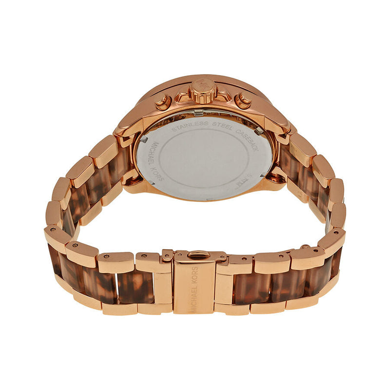 Michael Kors Wren Chronograph Crystal Pave Dial Rose Gold-tone and Tortoise-shell Acetate Ladies Watch MK6159 - Big Daddy Jewelry #3