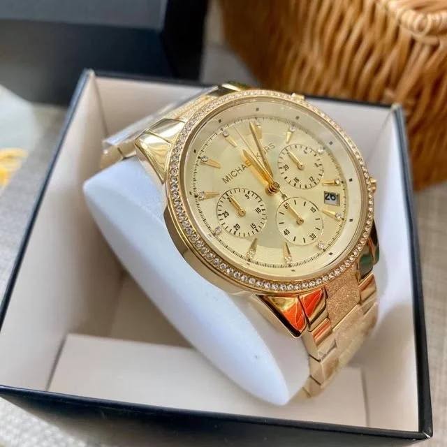 Michael Kors Ritz Chronograph Gold Tone Women's Watch MK6597 - Big Daddy Jewelry #3