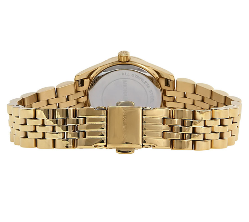 Michael Kors Mini Lexington Pink Dial Gold-Tone Women's Watch - MK3270