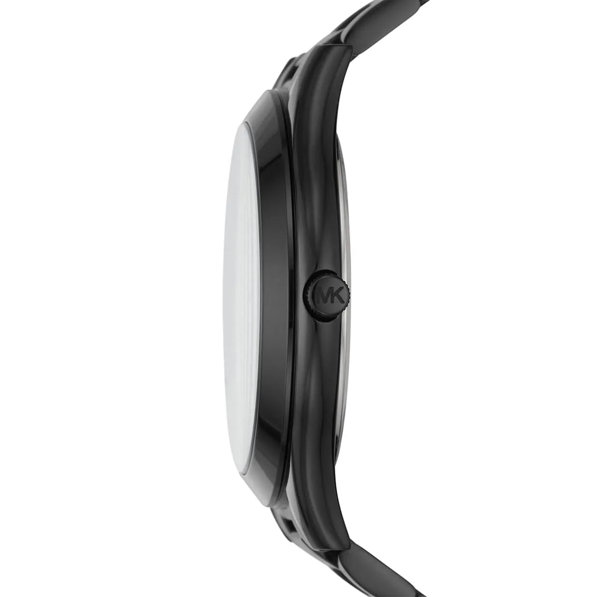 Profile view of Michael Kors MK4562 watch showing case thickness and bracelet design