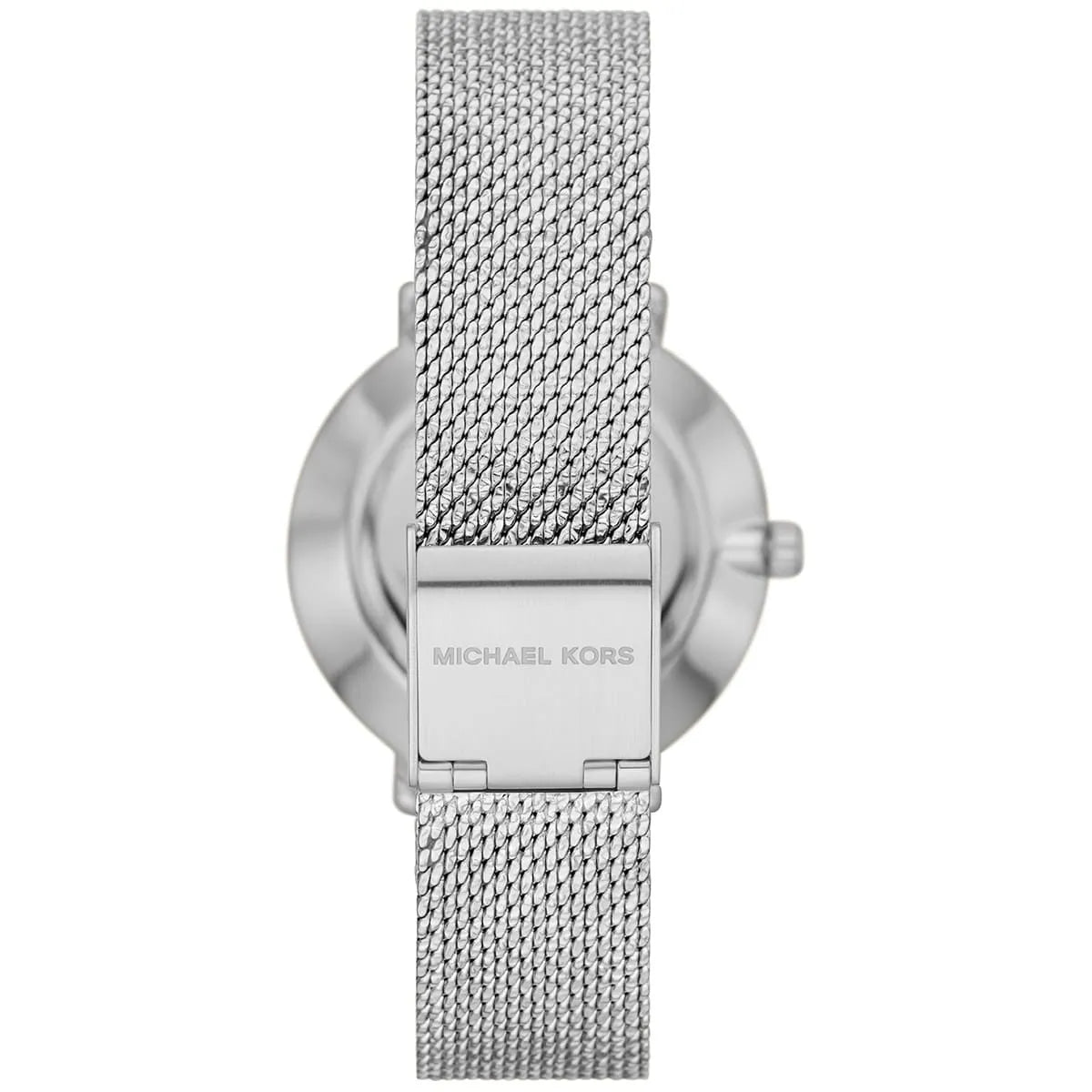 Michael Kors Mini Pyper watch caseback and strap showing mesh band detail