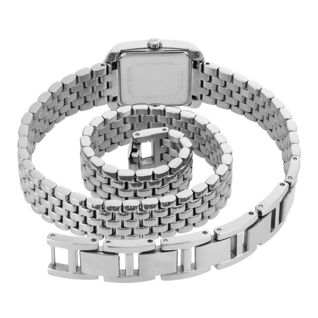 Michael Kors Petite Emery Pavé Silver-Tone Double Wrap Women's Watch - MK4834