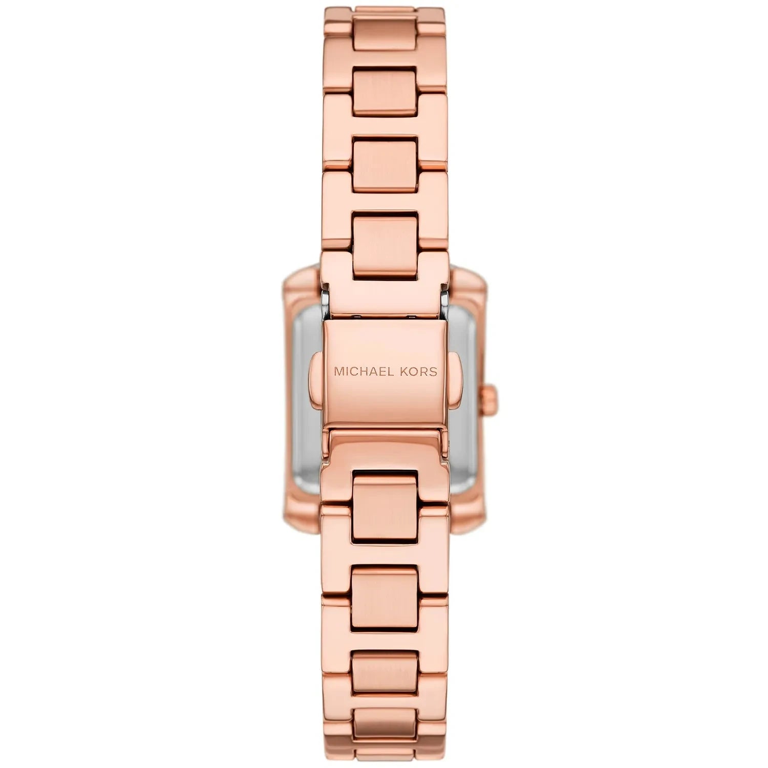 Michael Kors Mini Emery Pavé Rectangular Green MOP Dial Rose Gold Women's Watch - MK4868
