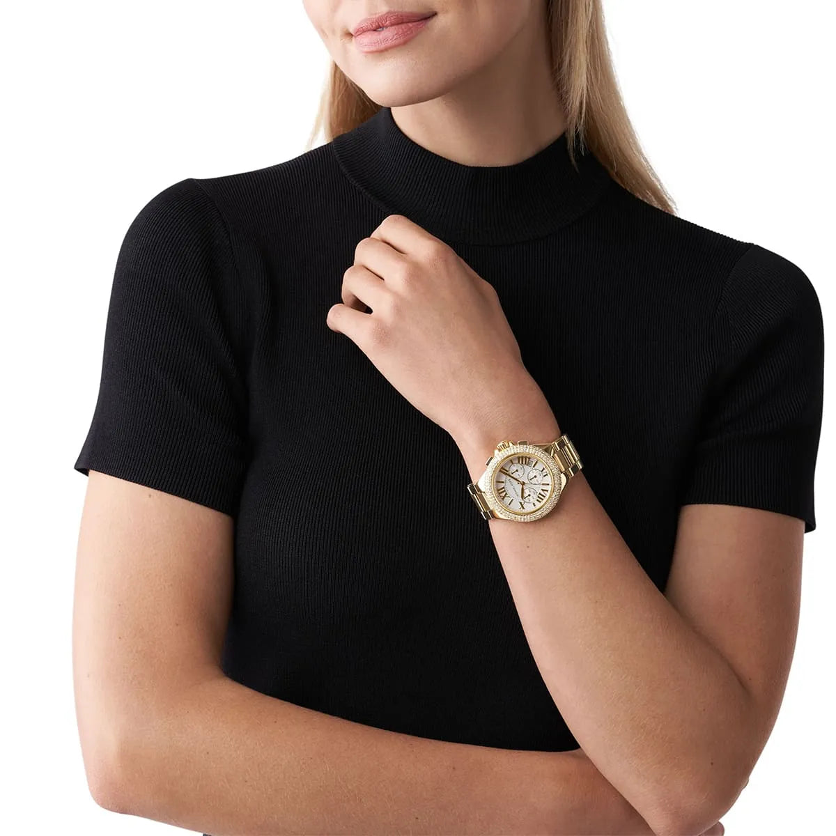 Michael Kors Oversized Camille Pavé Gold-Tone Women's Watch - MK6994