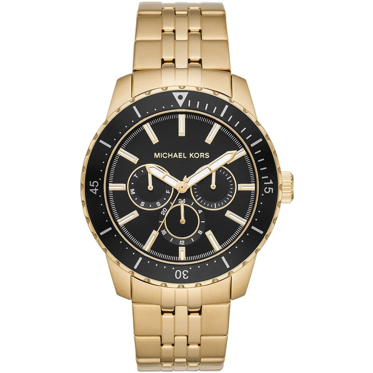 Michael Kors Cunningham Multifunction Black Dial Gold Men's Watch - MK7154