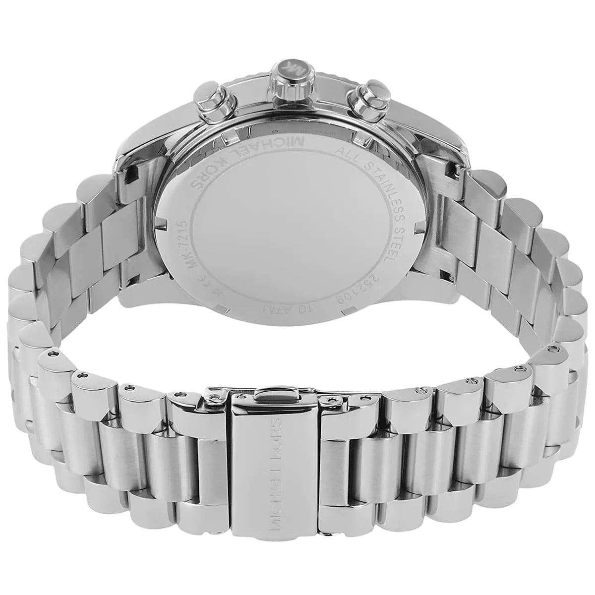 Michael Kors Lexington silver stainless steel three-link bracelet strap with fold-over clasp