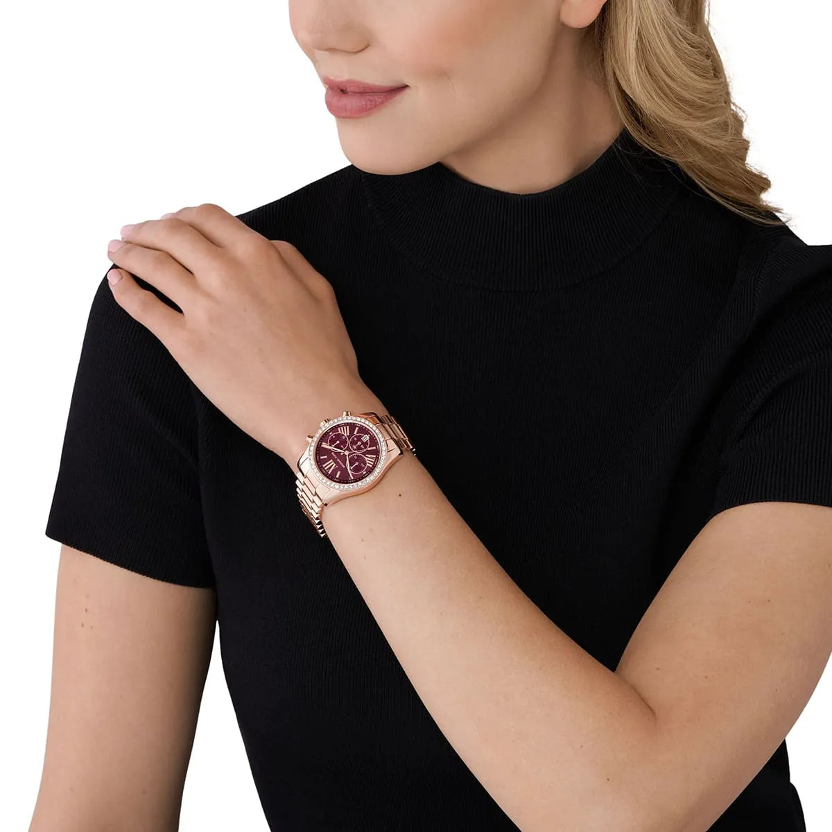 Michael Kors Lexington Lux Chronograph Rose Gold-Tone Women's Watch - MK7275