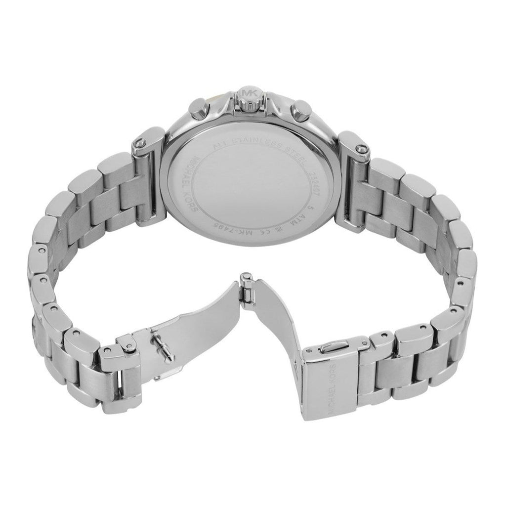 Michael Kors Maren Chronograph White Dial Silver Watch - MK7495