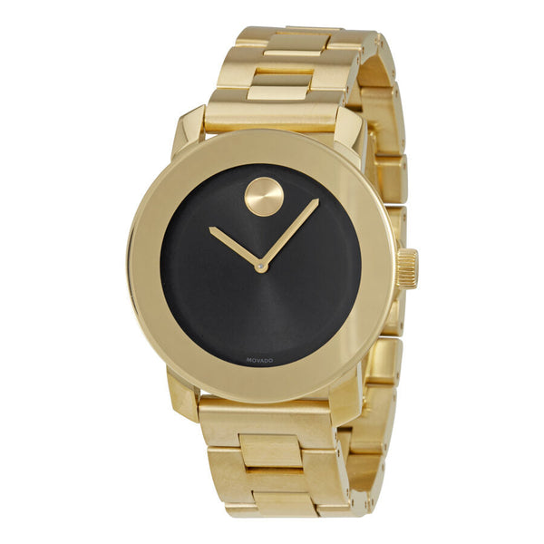 Movado Bold Black Dial Gold-tone Unisex Watch #3600397 - Big Daddy Jewelry