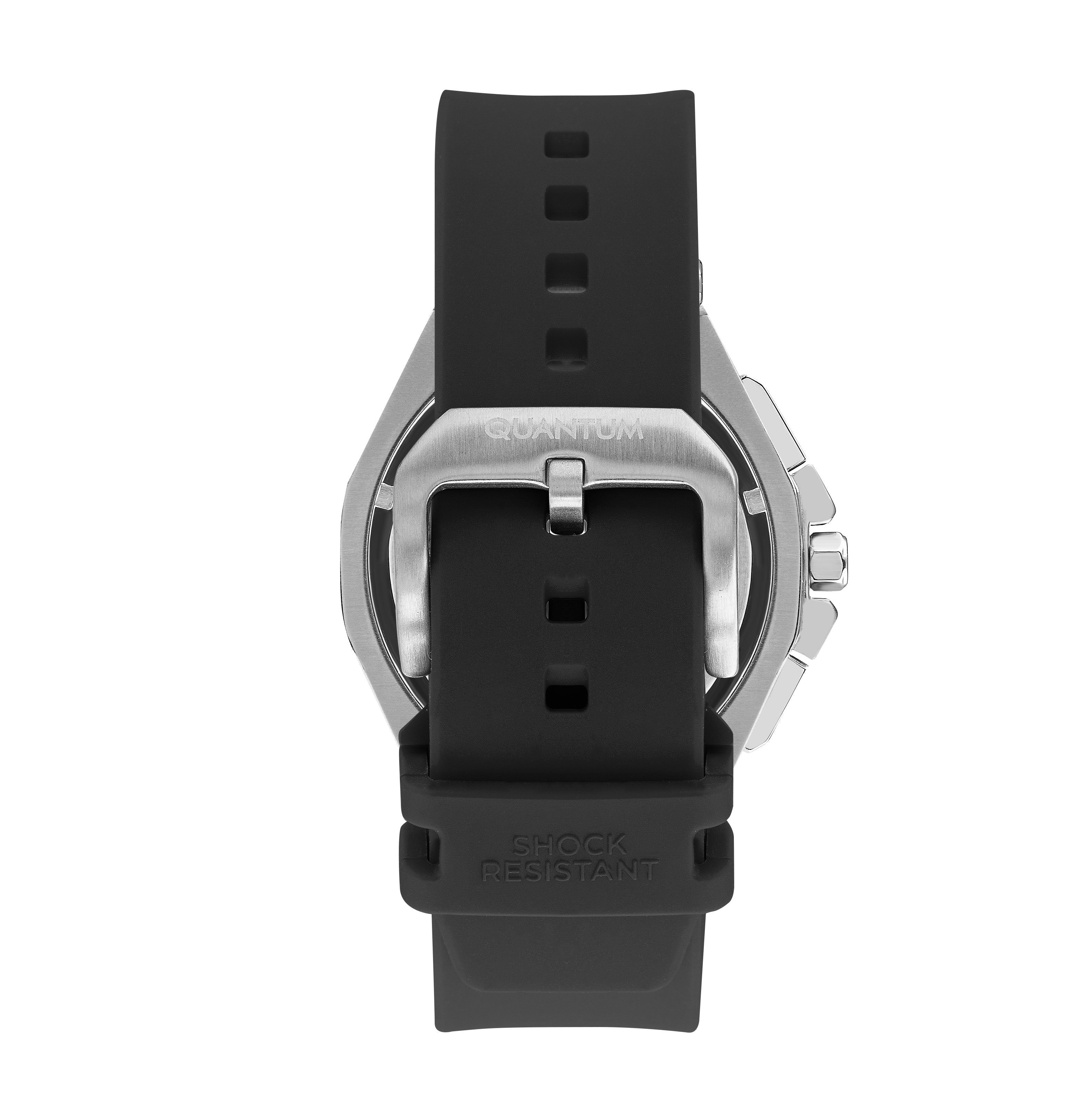 Quantum Black Chronograph Silicone Strap Watch – PWG1005.051