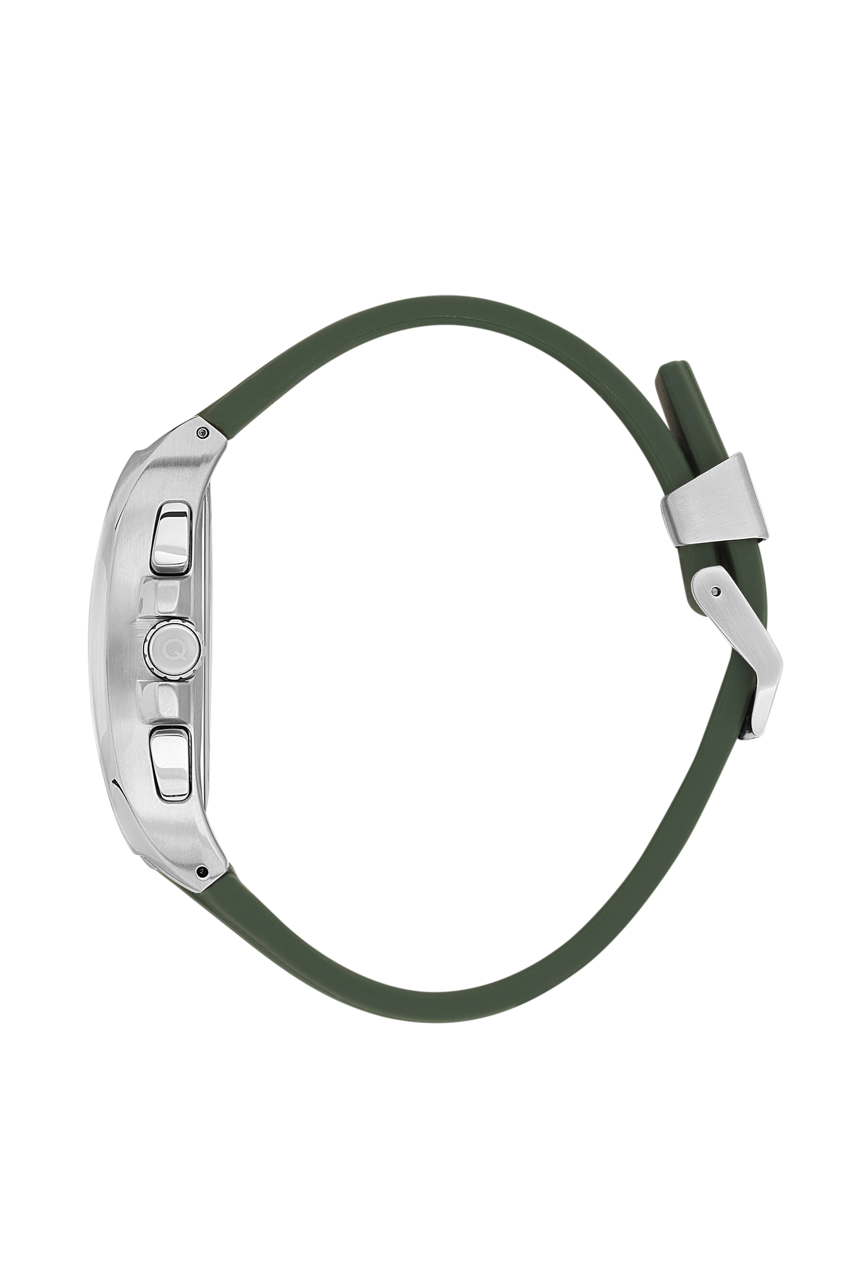 Quantum Green Chronograph Silicone Strap Watch – HNG997.375