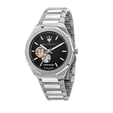 Maserati Stile Silver Automatic Black Dial Men's Watch  R8823142002 - Big Daddy Jewelry