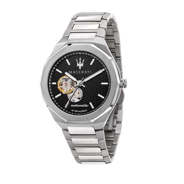 Maserati Stile Silver Automatic Black Dial Men's Watch  R8823142002 - Big Daddy Jewelry