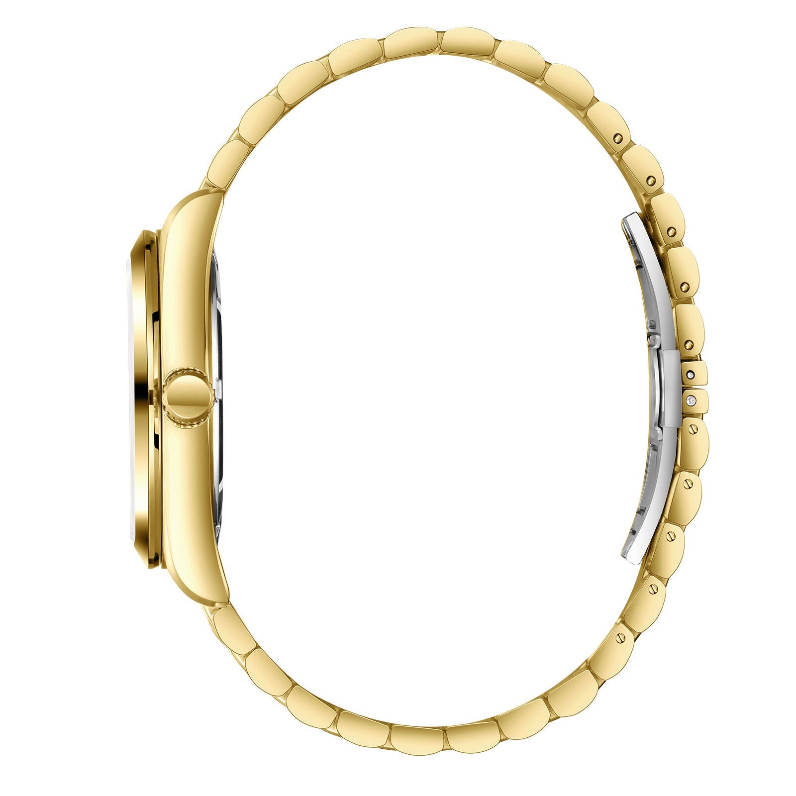 Slazenger Classic watch side profile showing gold case and bracelet links