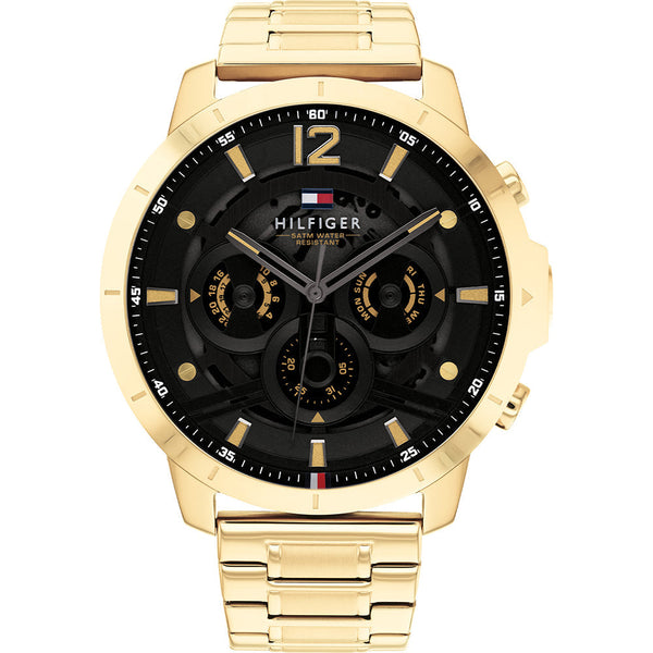 Tommy Hilfiger Gold Steel Black Dial Men's Watch  1710511 - Big Daddy Jewelry