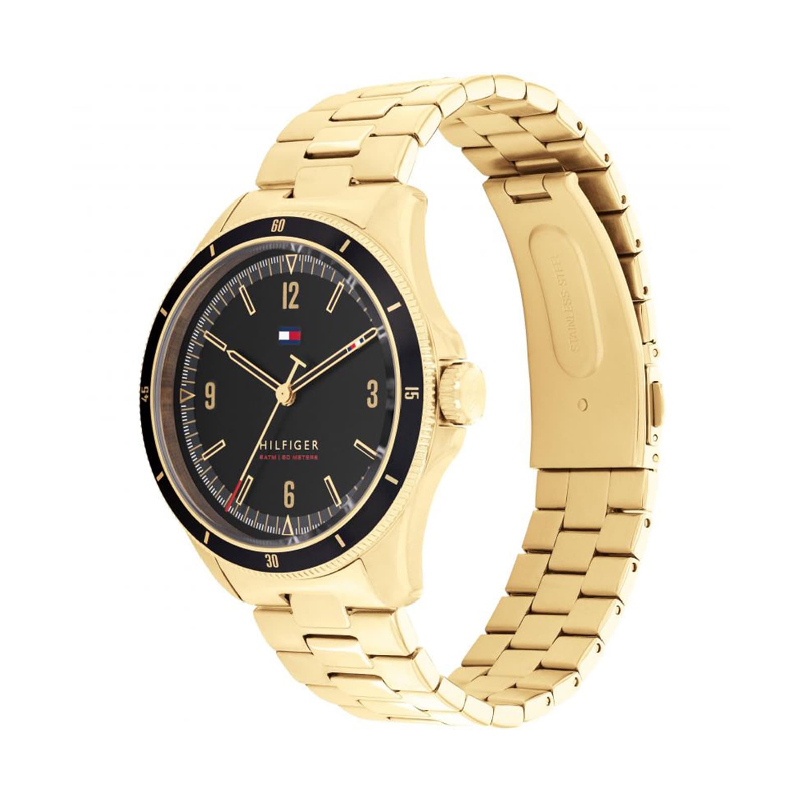 Tommy Hilfiger Maverick Black Dial Gold Men's Watch - 1791903