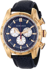 Versace V-Ray Rose Gold Leather Strap Men's Watch  VDB030014 - Big Daddy Jewelry